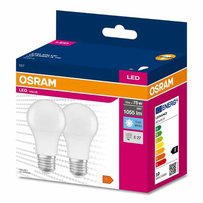 Slika Led sijalica OSRAM 10W=75W/840 E27 1060 lm 2 kom